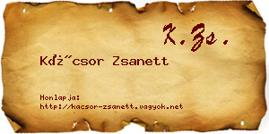 Kácsor Zsanett névjegykártya