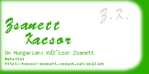 zsanett kacsor business card